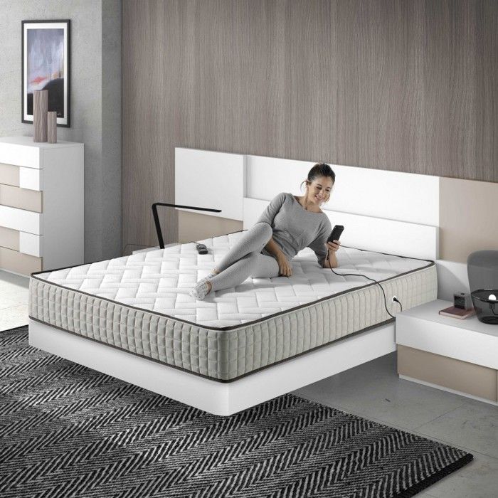 ECODE Matelas Alpes avec Massage Ondulant et Housse Lavable Thermo-Régulant Anti-acariens Antibactérien Respirant 140 x 190 cm