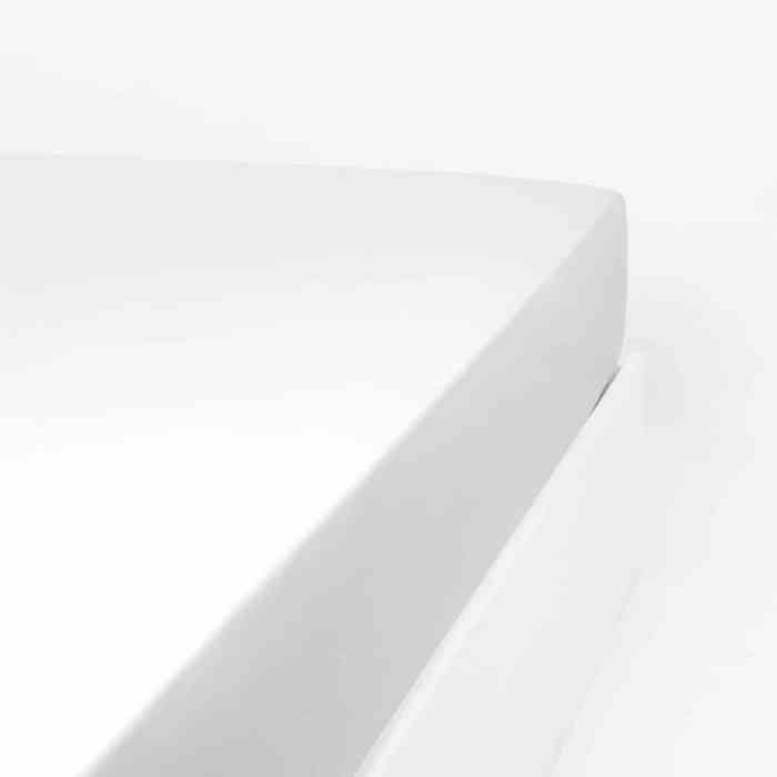 LINANDELLE - Drap housse coton jersey extensible DOUCEUR - Blanc - 120x190 cm