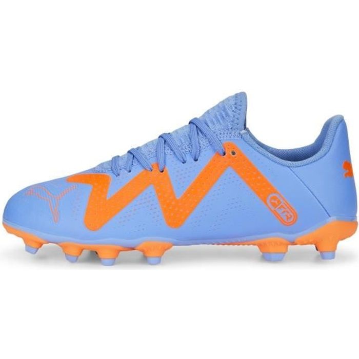 Chaussures De Foot Crampons Moulés Enfant - PUMA FUTURE PLAY - Bleu Et Orange