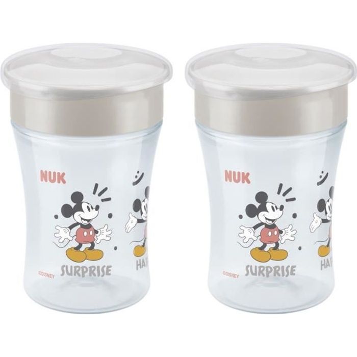 NUK Lot 2 tasses d'apprentissage Magic Cup 360 Mickey 230ml 8M+