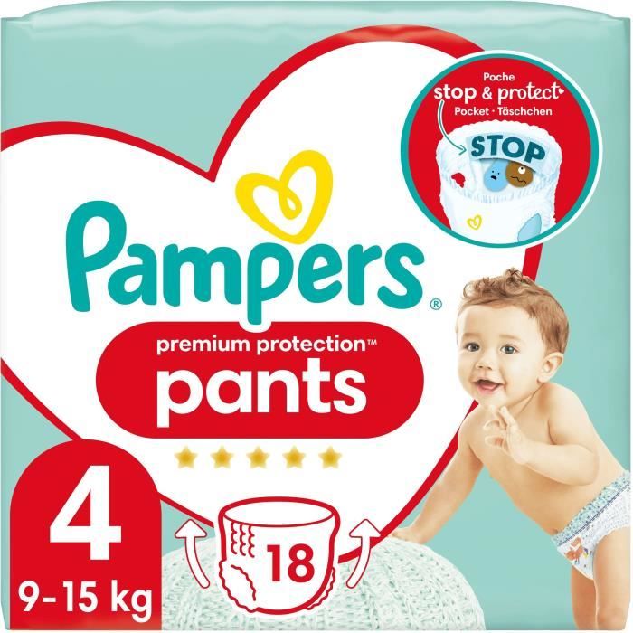 PAMPERS Premium Protection Pants Taille 4 - 18 Couches-culottes