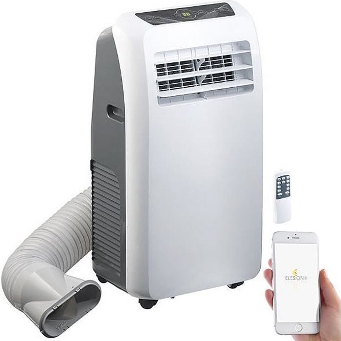 Climatiseur mobile réversible 12000 BTU/h, 3500 W, compatible Amazon Alexa et Assistant Google