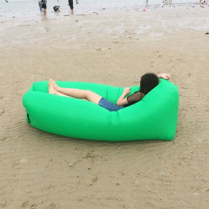 TEMPSA Portable Canapé Gonflable à l'Extérieur de Tête Carrée Pour Camping VERT