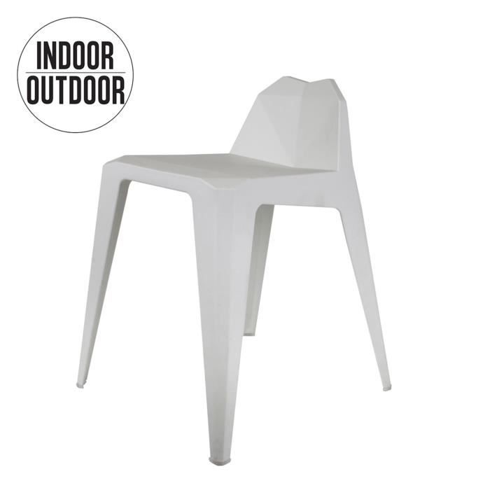 Tabouret chaise de jardin Origami - Blanc