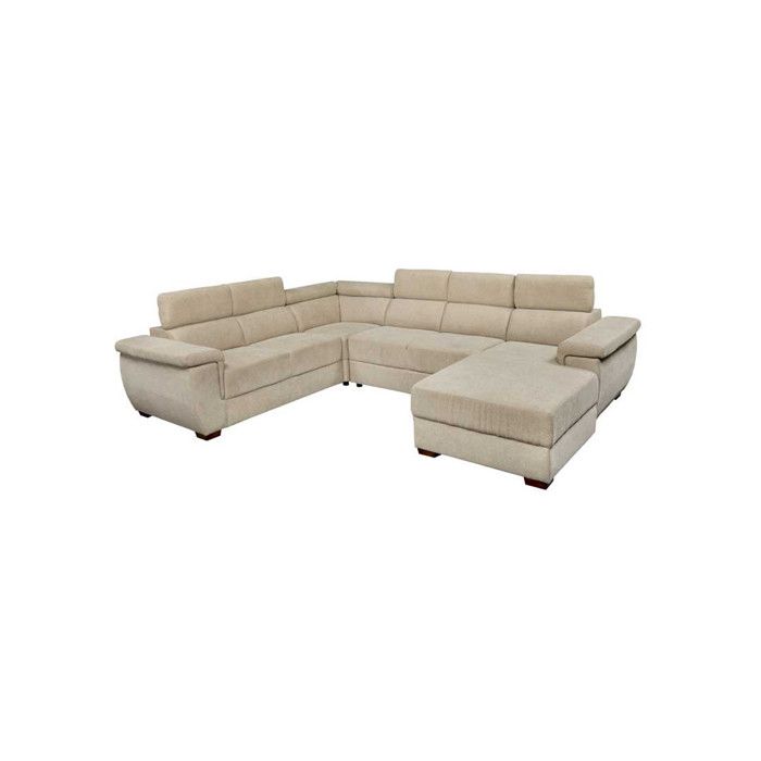 Canapé d'angle 2 places Beige Tissu Grand Promotion