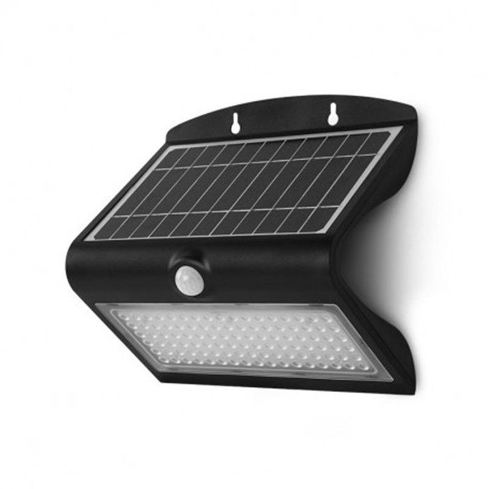 Vision-EL - Applique Murale LED Solaire 6.8W - 4000°K Noir + Détecteur