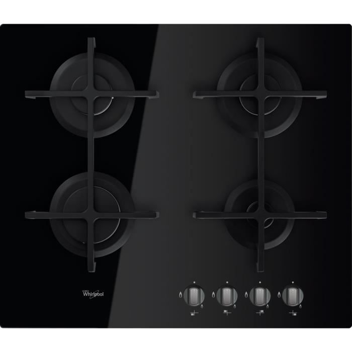 Whirlpool AKT 6420-NB, Intégré, Cuisinière à gaz, En fonte, Noir, Fonte, Rotatif