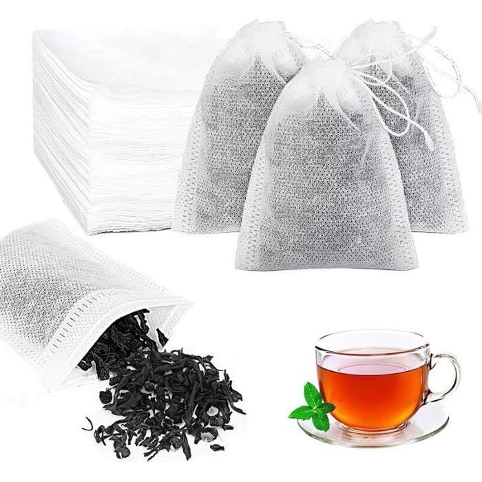 MIVIDE 600pcs Sachet De Thé, Sachet The à Remplir Jetable, Sachet Thé