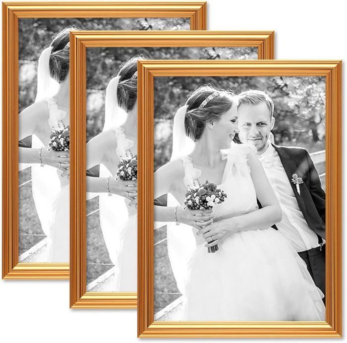 Lot De 2 Cadres Photo 15X15 Cm, Blanc, Cadre Stable En Bois Mdf, Verre