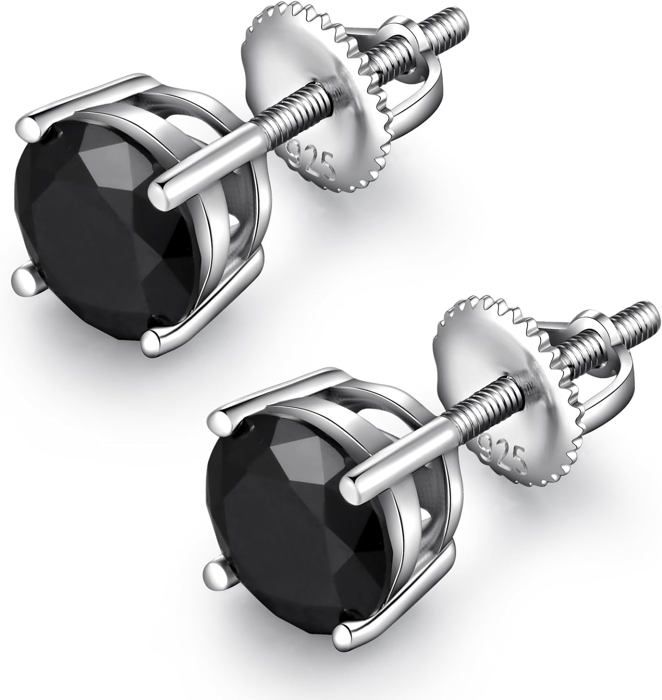 Boucles d'oreilles en argent sterling avec pierre de naissance rubis - Juillet - France