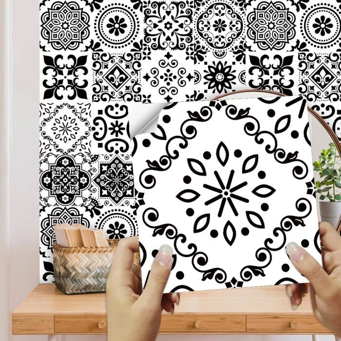 Credence Adhesive Pour Cuisine 20X20 Vintage Marron Gris Stickers