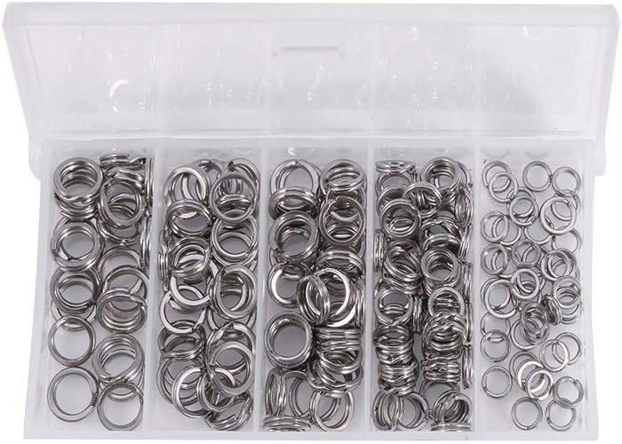 Lot De 200 Anneaux Fendus Alomejor – Inox, 5 Tailles, Résistants, Pour Leurres Et Montages De Pêche