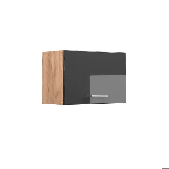 Elément haut de cuisine R-Line 60cm Plat Anthracite Haute brillance/Chêne de force doré Vicco 37125
