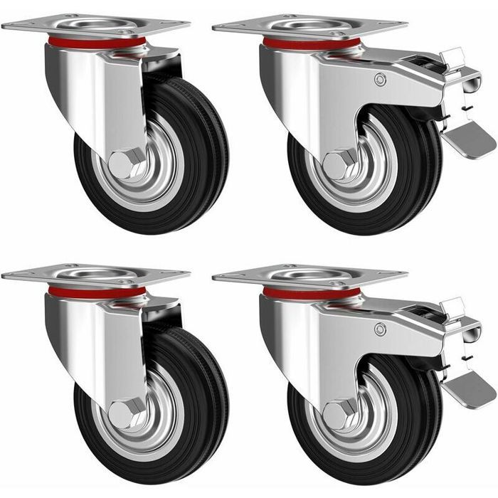 Roues Pour Chariot LaBlanc - Lot De 4 Roulettes Pivotantes 50Mm,100Kg
