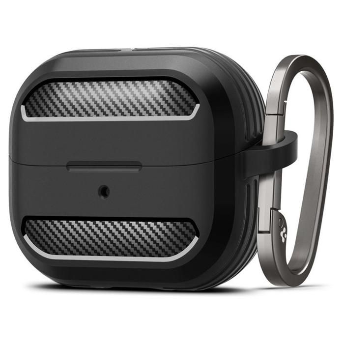 Coque pour Samsung Galaxy Buds 3/3 Pro - Spigen - Rugged Armor - Noir mat - TPU - Résistance MIL-STD-810G