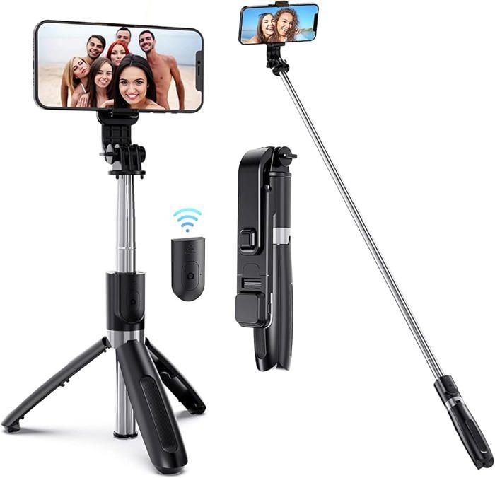 Perche à selfie connectée avec trépied et télécommande
