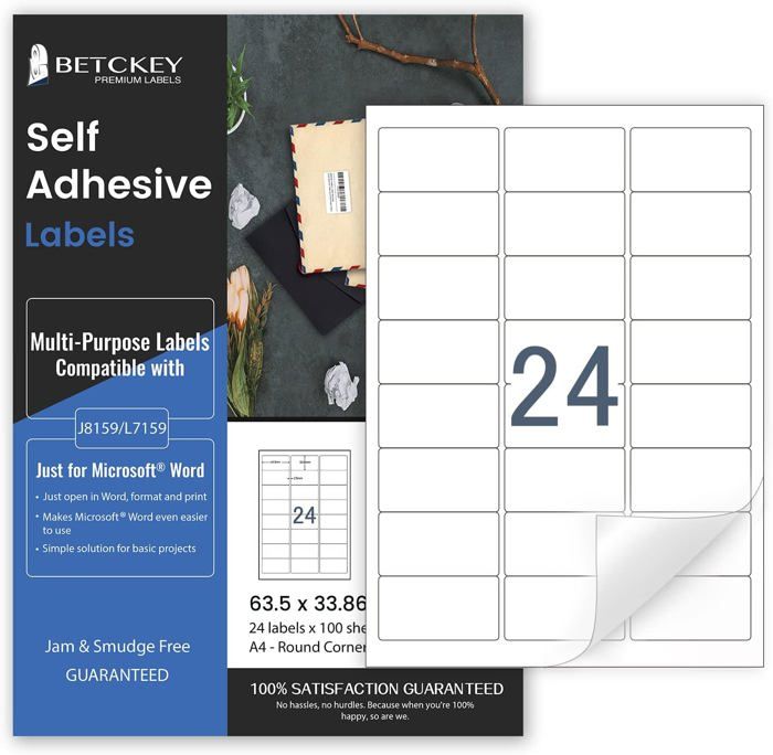 Lot De 20 Planches D'étiquettes Autocollantes - 480 étiquettes 70x36mm - Papier Blanc