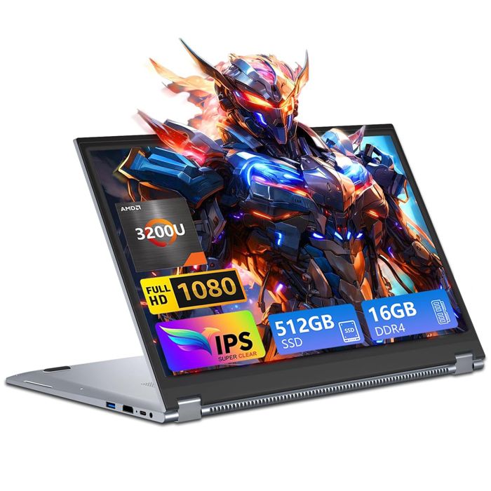 PC Portable- VANWIN -YOGA Ecran Tactile 360°Rotation-AMD RYZEN3 3200U-16Go RAM-512Go SSD-Ordinateur Portable- Windows 11Pro -AZERTY