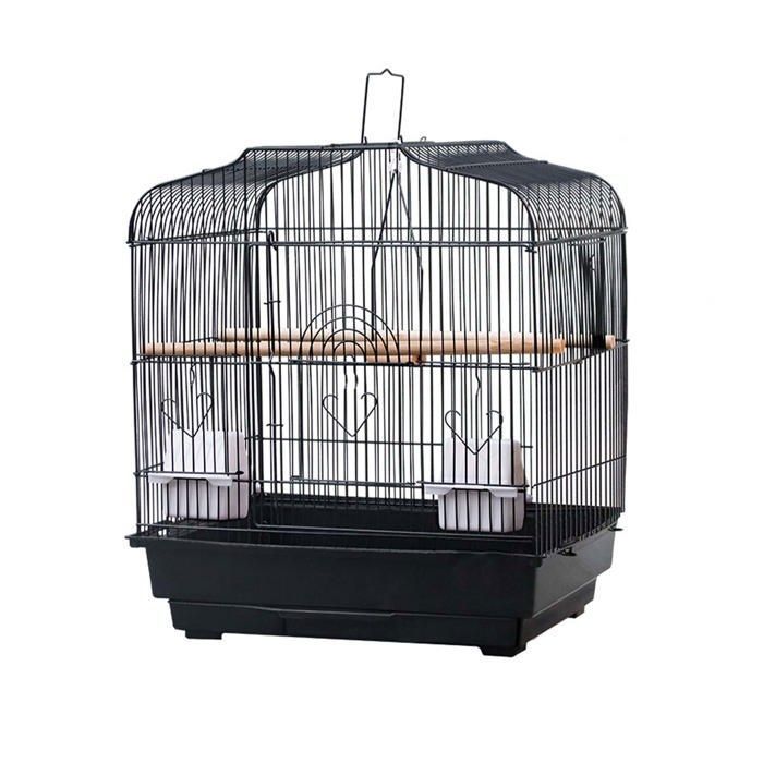 Comparer les prix de Volière pour Oiseaux Cage Canaries Perroquet Perruches Cacatoès Ara - métal - 48x48x17cm - Noir