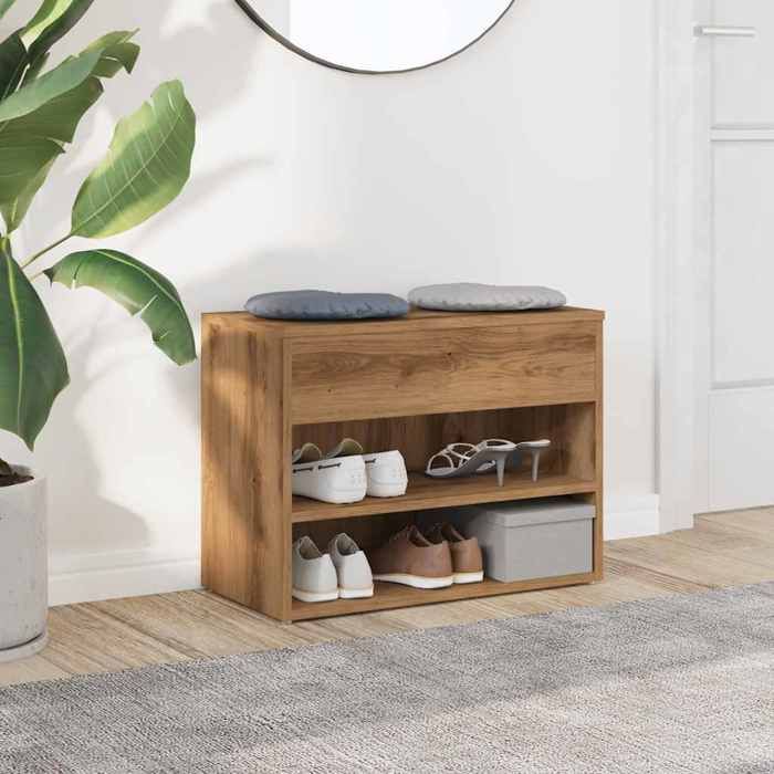 Elégant Cabinet à couloir Banc à chaussures - chêne artisanal - 60x30x45 cm - bois dingénierie &8602037