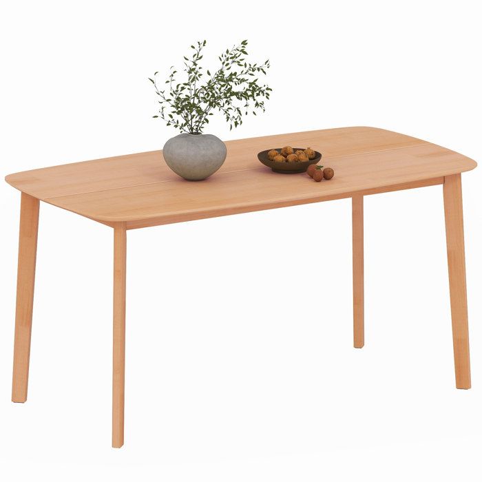Table à manger - HOMCOM - rectangulaire - pour 6 personnes - 150 cm - en bois massif - 150 x 80 x 76 cm - effet bois naturel