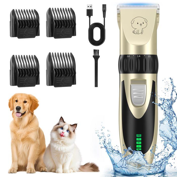 Comparer les prix de Tondeuse Chien Professionnelle Sans Fil Tondeuse Chien Poil Long Epais avec Ecran LCD et 4 Peignes de Limite Tondeuse Animaux