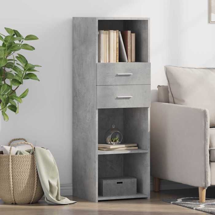 (Gris) Buffet bahut - Buffet Enfilade haut gris béton 40x42 5x124 cm bois ingénierie 769961