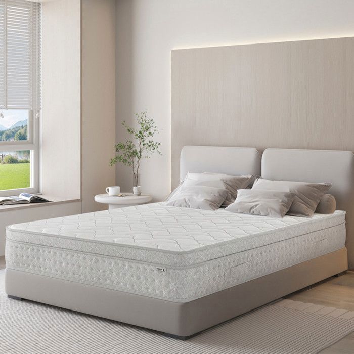 Matelas 140x190 cm ep 25 cm ressorts ensachés + mousses de confort bords renforcés - THENEST