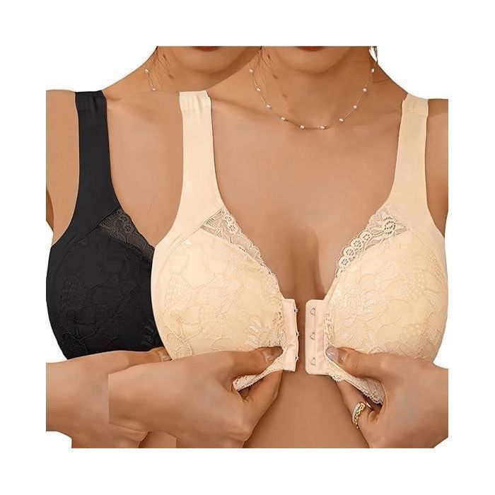 Soutien-gorge Dentelle Minetom – Sans Armature, Fermeture Devant, Confort Yoga Quotidien