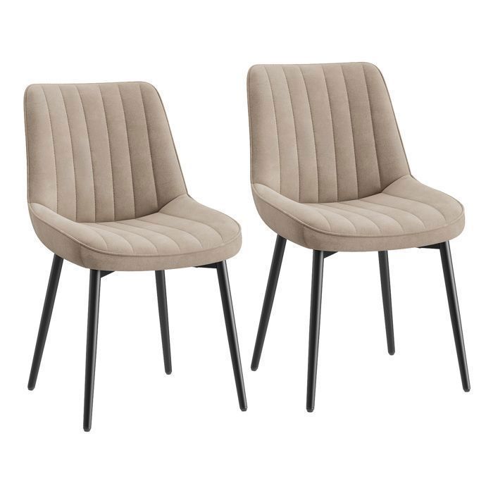 COLAMY Chaise – Lot de 2 chaises design : élégance confort et qualité pour sublimer votre salle à manger-kaki