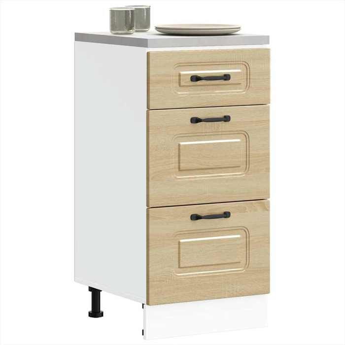 Armoire de cuisine en bois dingénierie - vidaxl - Kalmar - Chêne sonoma - 40x46x81 5 cm - Pieds réglables