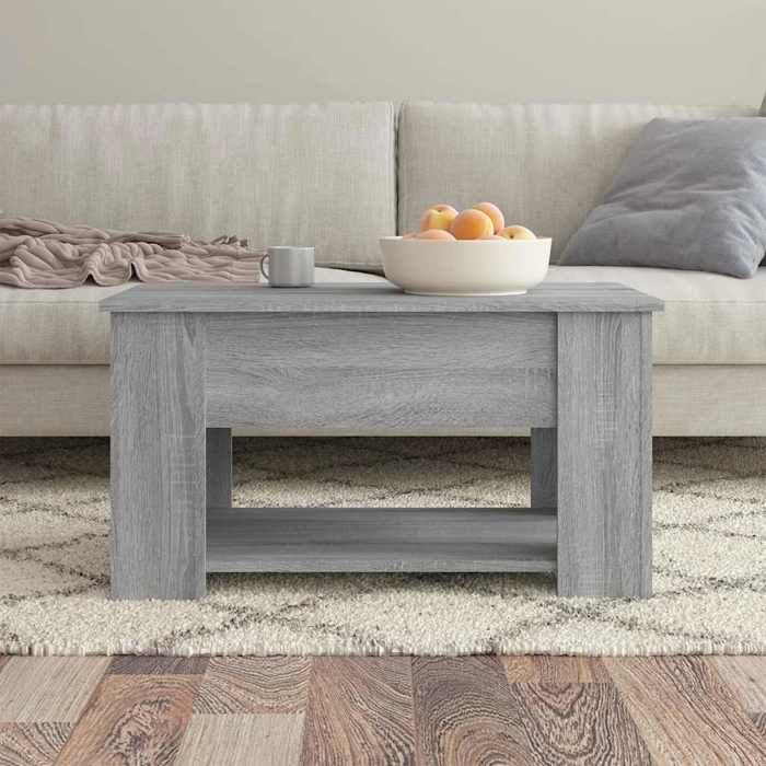 Table basse polyvalente - vidaxl - Sonoma gris - 79x49x41 cm - Bois dingénierie - Dessus relevable