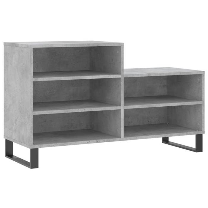 “Winter SaleTOP Meuble à chaussures Gris - Armoire à chaussures Gris béton 102x36x60cm - bois dingénierie PRO75945