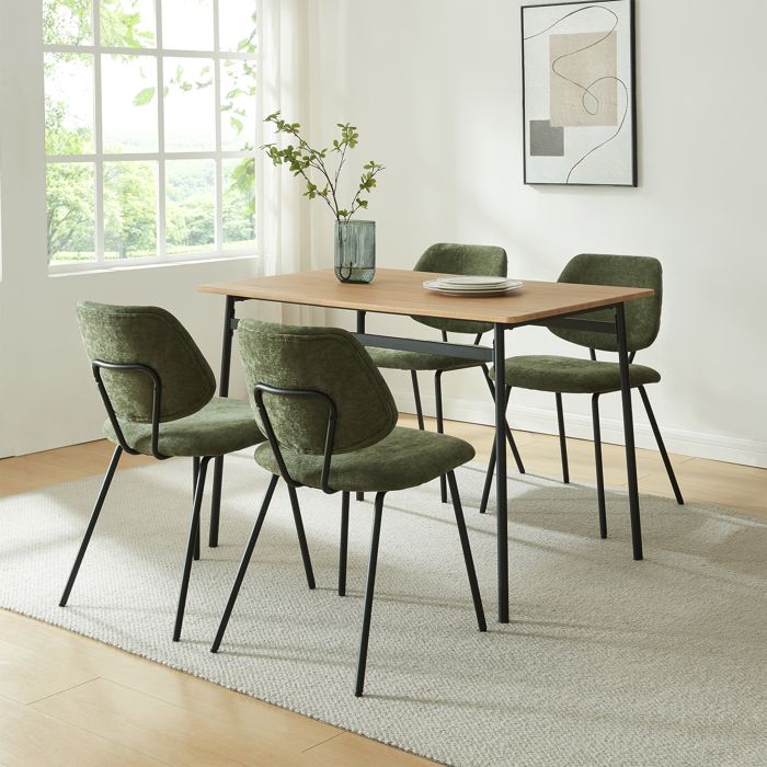 Lot de 4 chaises de salle à manger Köma vert foncé