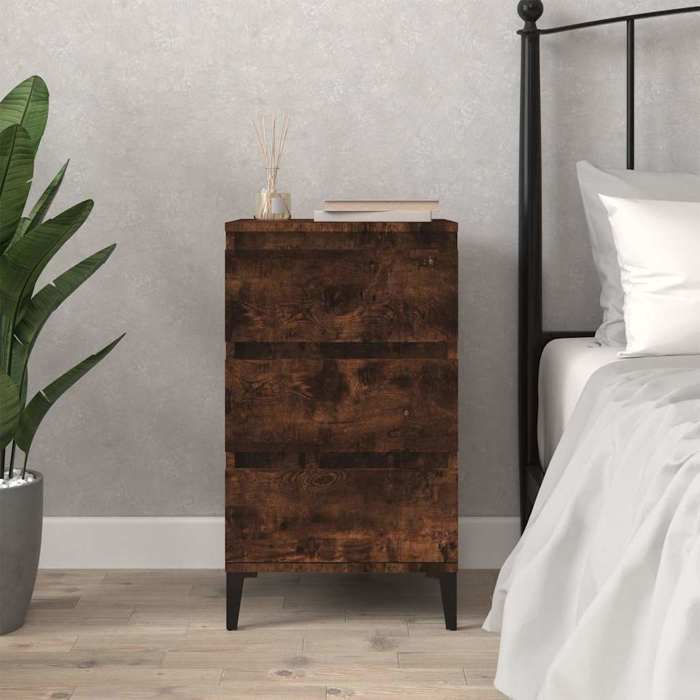 Maison Exclusive - Table de chevet chêne fumé 40x35x70 cm bois dingénierie