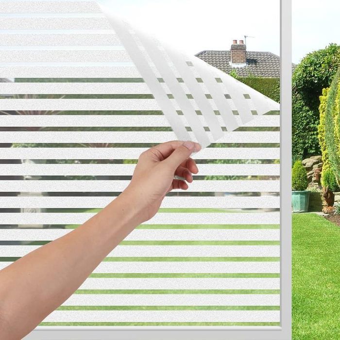 Film occultant 44 5x200cm anti-regard & UV – électrostatique sans colle motif rayure