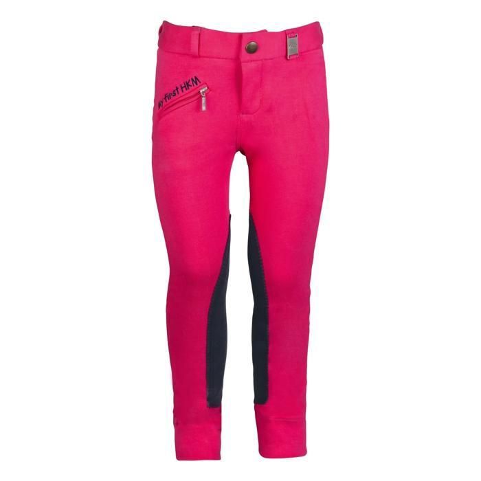 Pantalon équitation mid grip fille HKM My First - dunkelpink/navy