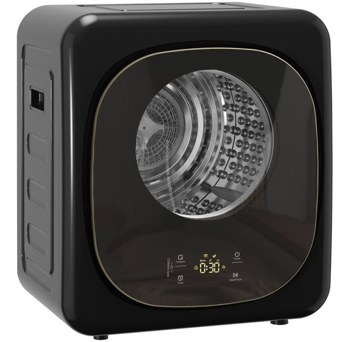 Sèche-linge compact - Technologie de pompe à chaleur - Noir - Dimensions: 48x43x57 cm - Poids: 16 kg - Oem