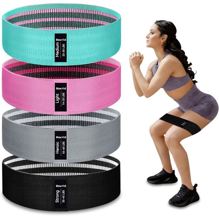 Resistance Bands For Working Out 4 Levels Exercise Bands For Women & Men Elastic Workout Band For Physical Therapy