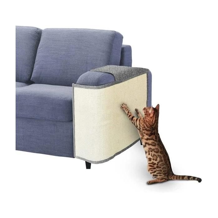 Tapis griffoir pour chat en sisal naturel protection de canapé et meubles flexible et facile à installer