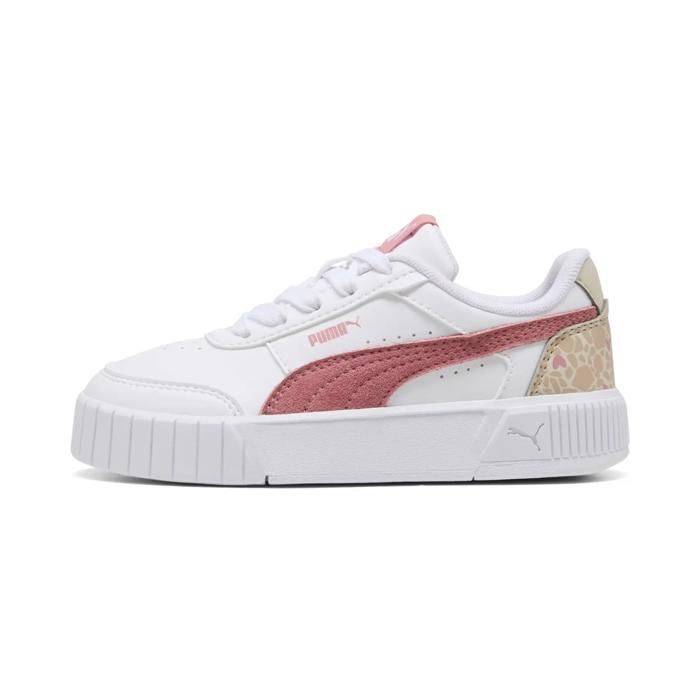 Baskets fille Puma - white/corail/or
