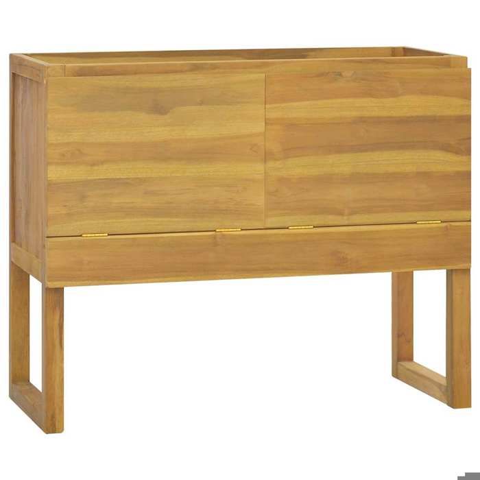 Brun Armoire de salle de bain 90x40x755 cm bois de teck solide - Meuble Rangement LV30162
