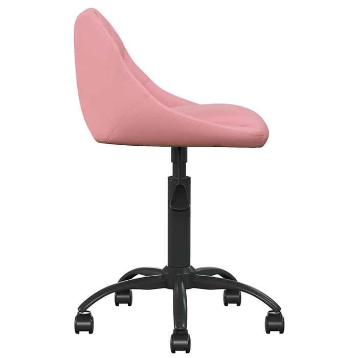 Chaise de bureau - vidaXL - rose - velours - Pivot 360° - Roulettes - Hauteur réglable 42666