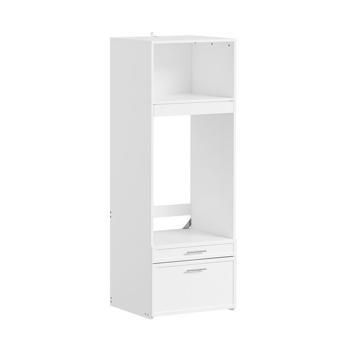 Meuble lave-linge blanc - SoBuy - 2 tiroirs - Penderie escamotable - MDF avec finition mélaminée - 66×60.5×186 cm