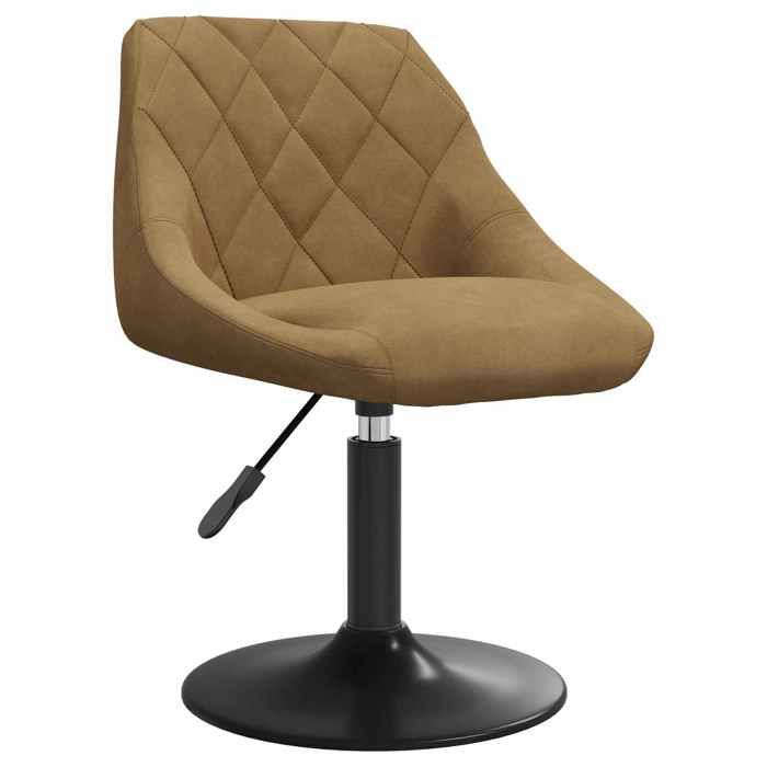 Brun Chaise de cuisine/repas LEMON Chaises de salle à manger pivotantes 2 pc Faux cuir Marron Pour maison/bureau_22976