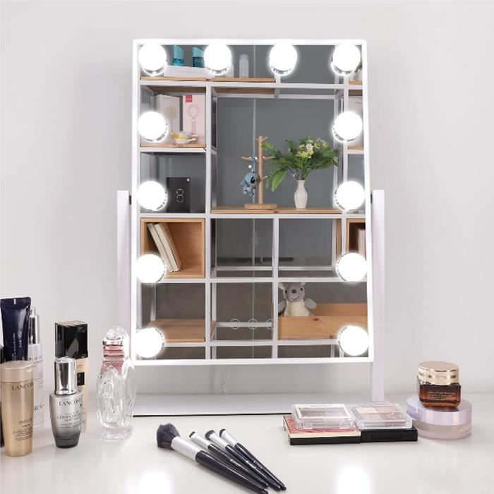 Miroir cosmétique avec lumière LED en forme de cœur Rechargeable – Promotika