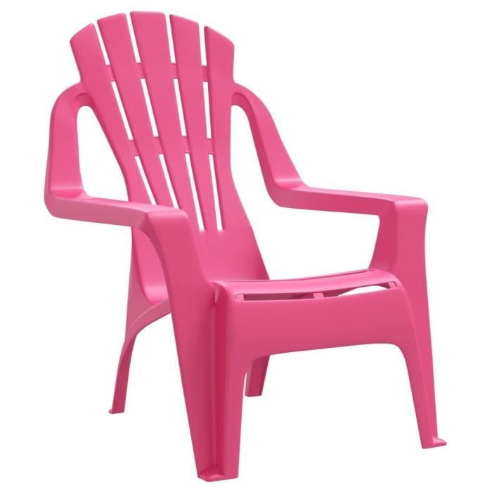 Chaise de jardin - AKOZON - Lot de 2 - Rose - 37x34x44 cm - Polypropylène (PP)