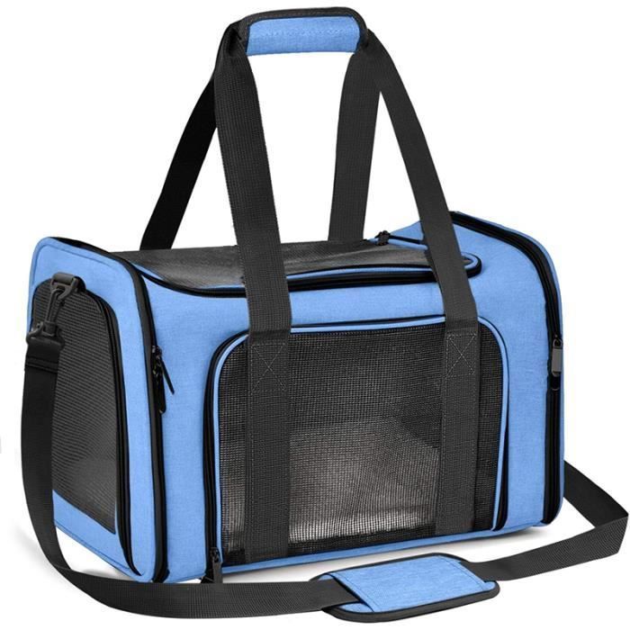 Comparer les prix de Sac de transport pour chats et chiens, sac de transport pour animaux de compagnie de taille moyenne à petite de 25 livres (bleu).