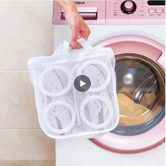 Sac De Lavage De Chaussures En Filet Avec Fermeture éclair 28x27 Cm