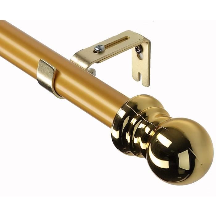 Tringle à Rideaux Extensible 76-122CM - Bornes Rondes en Acier Inoxydable, Décoratif pour Fenêtre de Cuisine/Noir